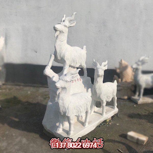 十二生肖石雕擺件，美化園林景觀