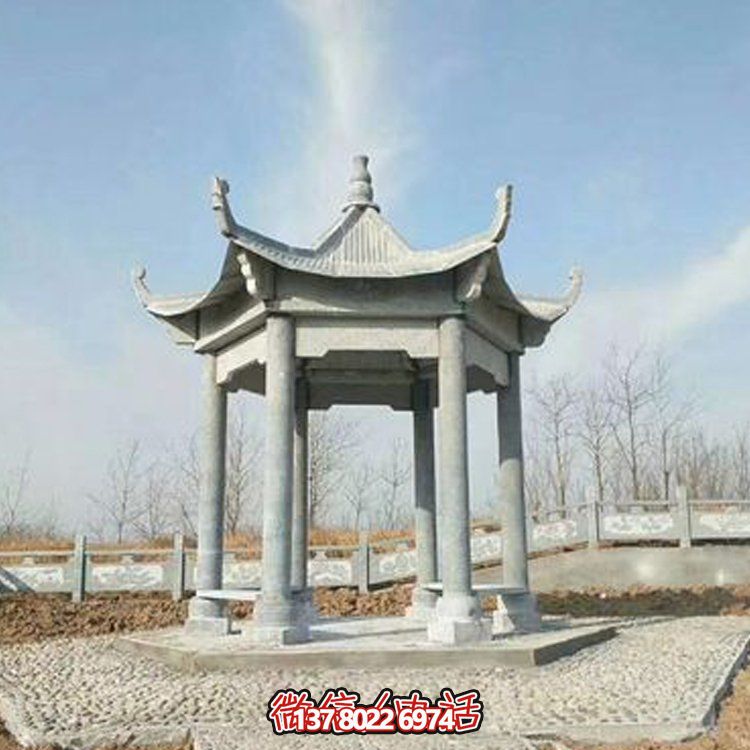 中式園林石亭恢復(fù)古樸，演繹雄偉