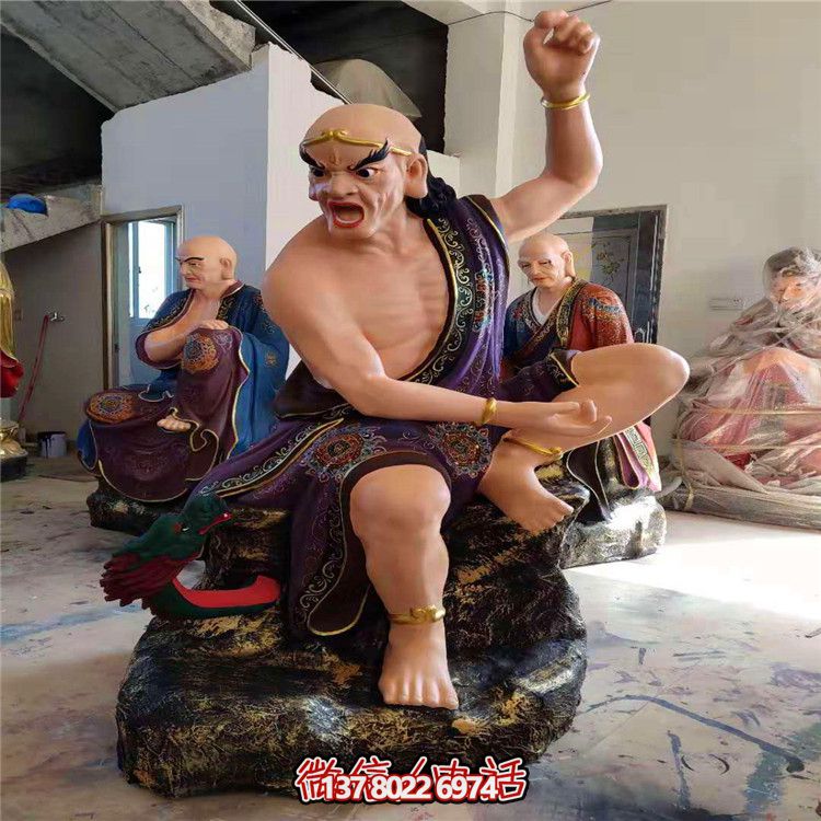 玻璃鋼十八羅漢彩繪雕塑，美麗神圣的景區裝飾