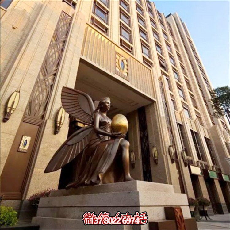 玻璃鋼西方仿銅花仙子雕塑——裝飾商業(yè)別墅門(mén)前