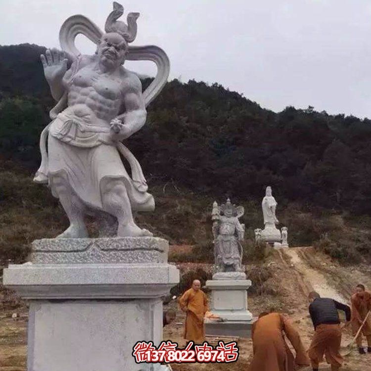 精美大理石景觀雕塑，體現(xiàn)四大金剛之美