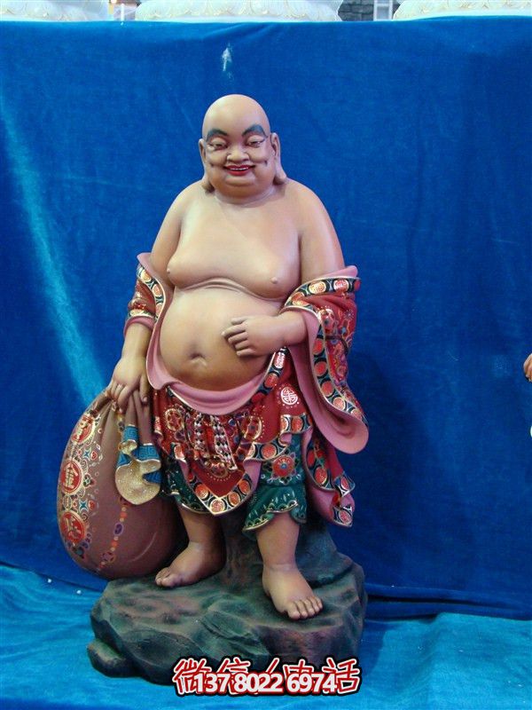 玻璃鋼大肚彌勒佛十八羅漢雕塑彩繪包袱拿 玻璃鋼大肚彌勒佛十八羅漢雕塑彩繪包袱拿