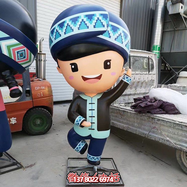 可愛(ài)卡通人物擺件玻璃鋼公仔