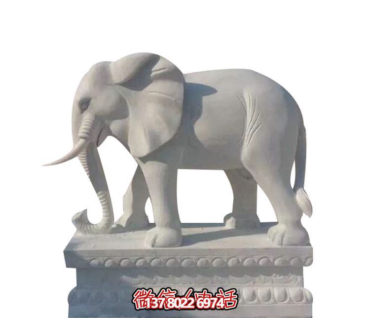 公園漢白玉石雕大象雕塑 公園漢白玉石雕大象雕塑