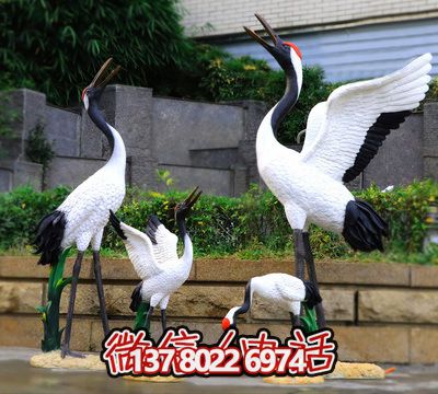 景區街道玻璃鋼彩繪園林景觀裝飾品大型擺件仙鶴雕塑 景區街道玻璃鋼彩繪園林景觀裝飾品大型擺件仙鶴雕塑