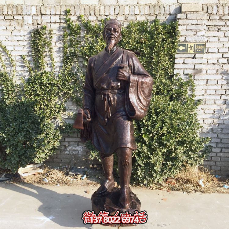 醫(yī)院擺放中國古代十大名醫(yī)之李時(shí)珍銅雕塑