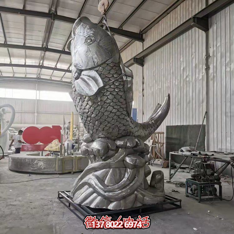 戶(hù)外園林水景不銹鋼景觀魚(yú)雕塑