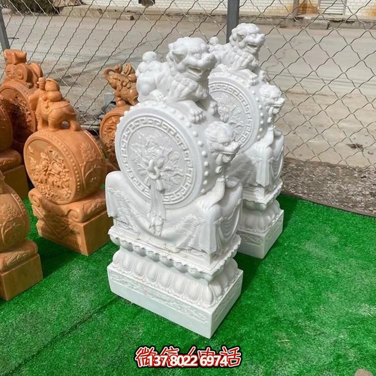 酒店庭院大理石獅子大象門(mén)鼓石雕麒麟門(mén)鼓