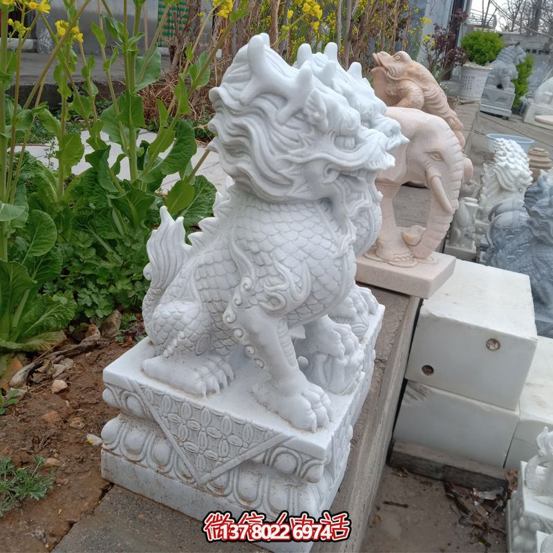 庭院漢白玉石雕貔貅雕塑 庭院漢白玉石雕貔貅雕塑