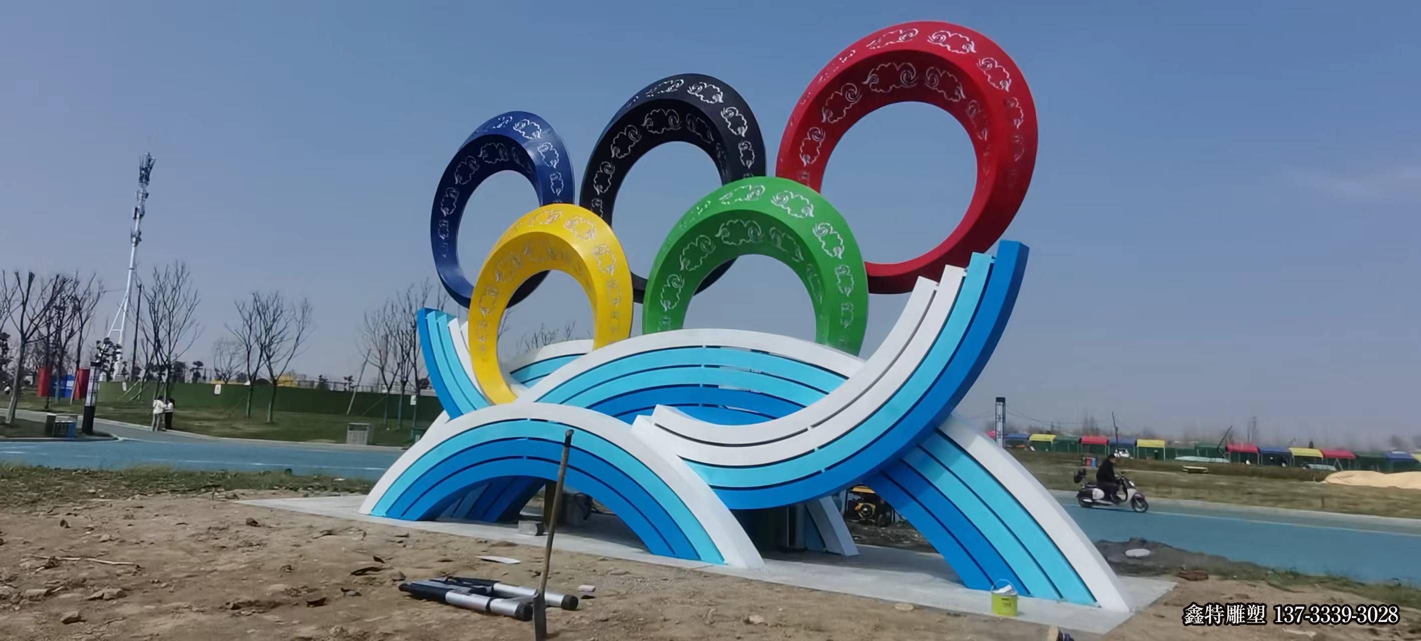 不銹鋼五環(huán)雕塑 不銹鋼五環(huán)雕塑